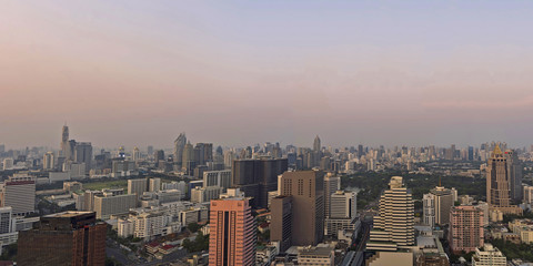 urban panorama view of cityscape on rooftop