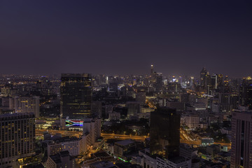 urban cityscape on rooftop view point background