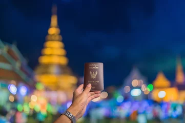 Zelfklevend Fotobehang Passport travel Wat Phra That Hariphunchai, Lamphun Thailand © luvvstudio