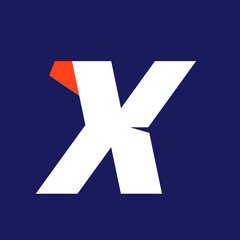 X letter sport logo design template.