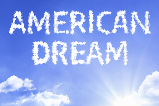 American Dream cloud word with a blue sky