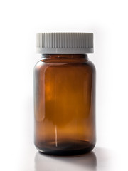 brown bottle on white background isoalate