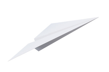 Fototapeta na wymiar Paper airplane origami isolated on white background. 3d rendering.