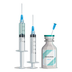 Realistic Syringe and Medications