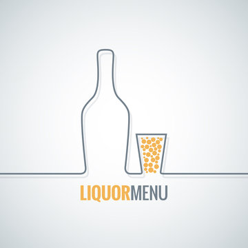 liquor bottle glass shot design vector background