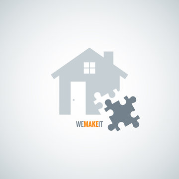 house concept puzzle vector background