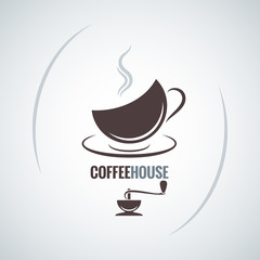  coffee mill cup with vintage vector background
