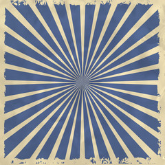 Retro background with blue radial rays