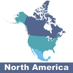 Detailed North America map