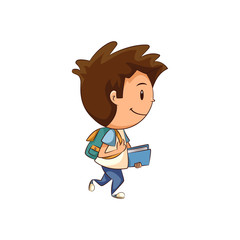 Child walking, backpack