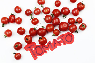 tomatoes on a white background