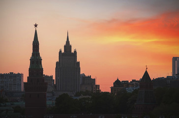 An amazing sunrise in Moscow