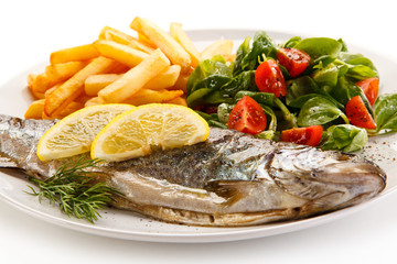 Fish dish - roasted trout with vegetables 