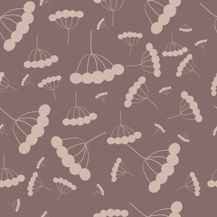 Seamless pattern with plant vector illustration. Pattern umbrella plants. Neutral pastel color . Plant background for wrapping paper. A group of plants stock vector
