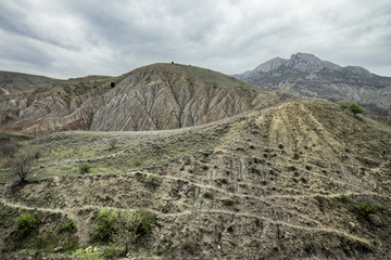 mystical misty mountain landscape rocky peak