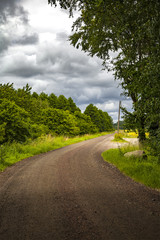 Fototapeta na wymiar Rural dirt road sweden