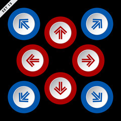 red and blue arrows in eight directions