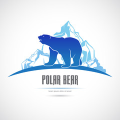 Icon with a polar bear on an iceberg.