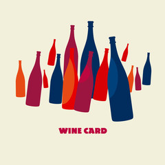 wine bottle color set vector illustration