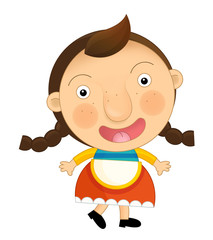 Cartoon character - vintage little girl - isolated - illustration for children