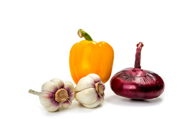 garlic, onion and sweet pepper