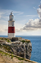 Fototapeta na wymiar Trinity lighthouse at Gibraltar Europa Point.