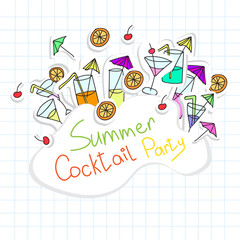Vector Illustration of Cocktail Party card
