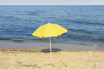 Yellow beach umbrella