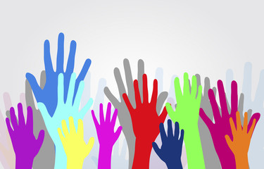 Fototapeta premium Dancing hands crowd vector