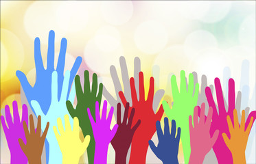 Dancing hands crowd vector