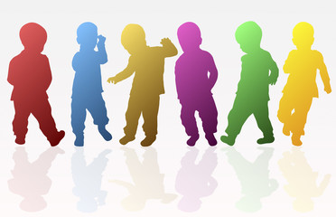 children silhouettes