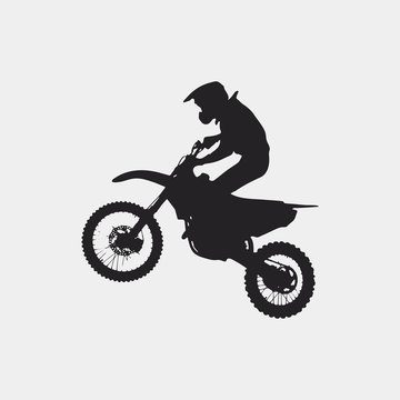 Motocross drivers silhouette