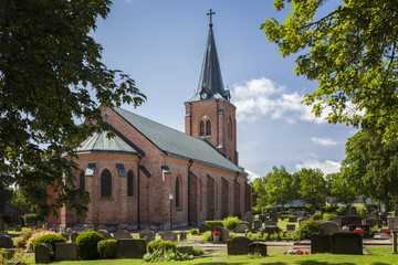 Fototapeta na wymiar Red brick church sweden