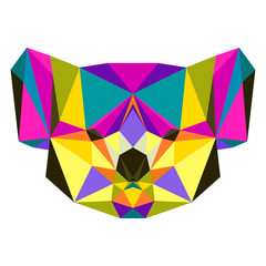 Abstract koala isolated on white