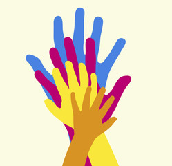 Hands outline concept