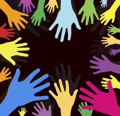 Dancing hands crowd vector