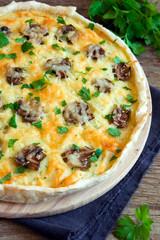 quiche pie with mushrooms