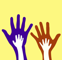 Hands outline concept