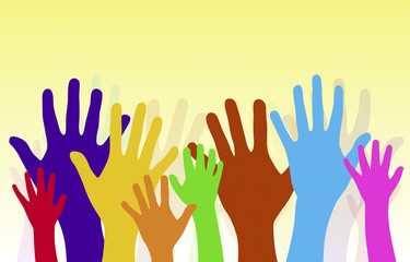 Obraz premium Dancing hands crowd vector