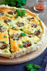 quiche pie with mushrooms