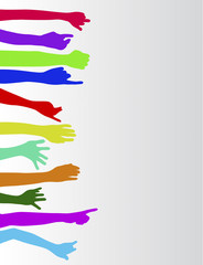 Dancing hands crowd vector