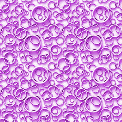seamless pattern of circular objects in shades of purple
