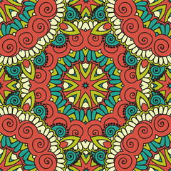 Seamless pattern. Vintage decorative elements. Hand drawn background. Islam, Arabic, Indian, ottoman motifs.