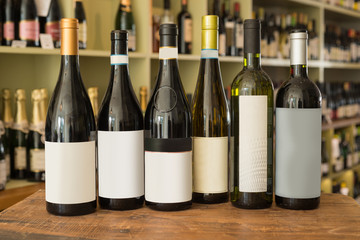 Sealed Unlabeled Bottles of Wine