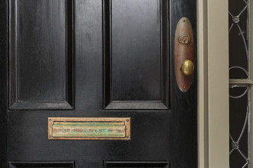 Front door close up of mail slot