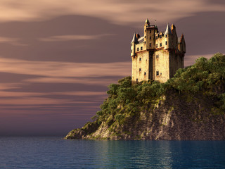 Fototapeta na wymiar Scottish castle by the sea