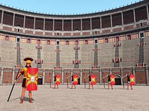 Kolosseum, Centurio und Legionäre im antiken Rom