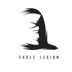negative space vector concept of spartan head in wing of eagle