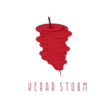 simple flat vector illustration of storm doner kebab