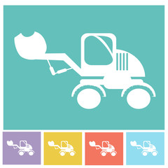 Children machinery construction vector in color backdrop
